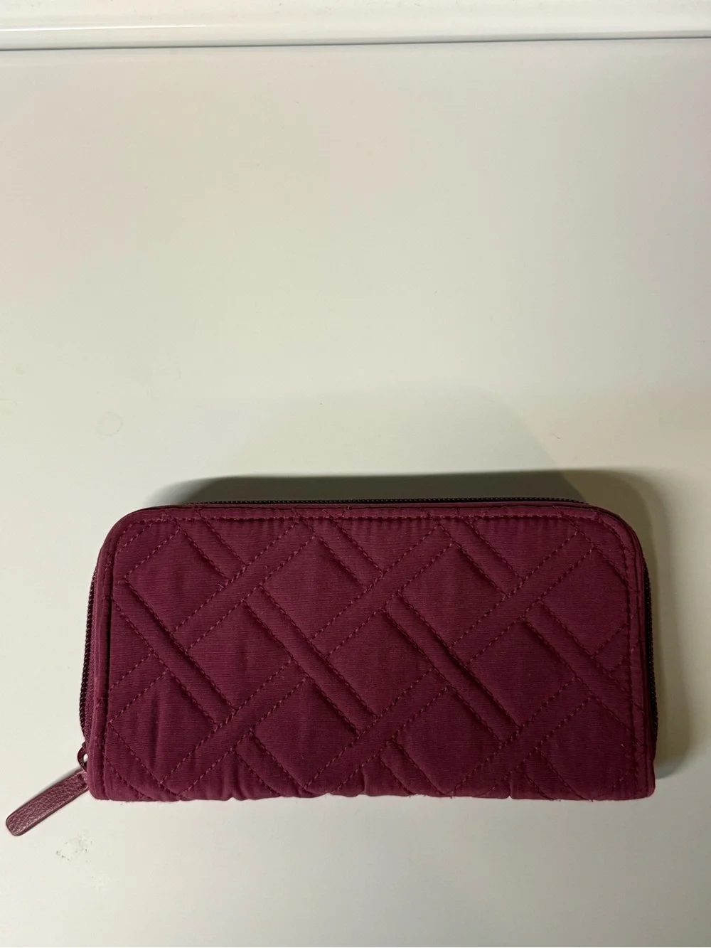 Vera Bradley Quilted Zip-Around Wallet – Burgundy